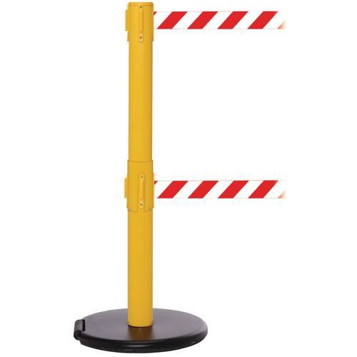 Wheeled retractable belt barrier - pack of 2