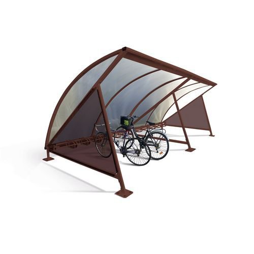 Moonshape modular cycle shelter with rack - Starter bay
