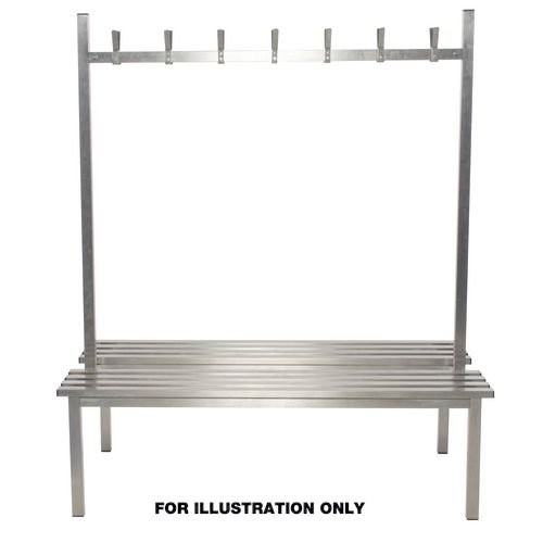 Aqua Duo Cloakroom Bench Stainless Steel 1000mm Wide X 800 Deep With 10 Hoo
