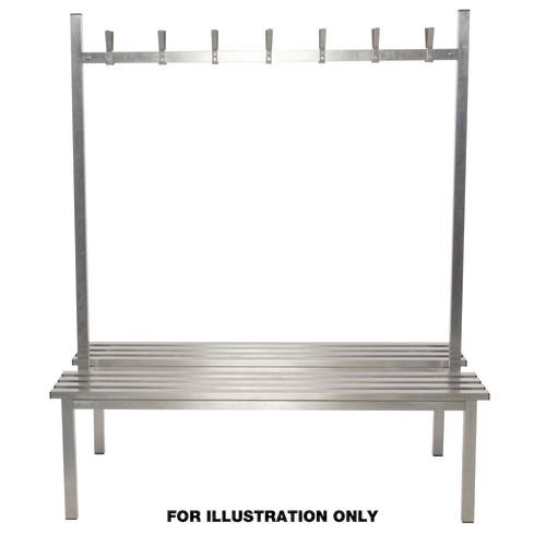 Aqua Duo Cloakroom Bench Stainless Steel 3000mm Wide X 800 Deep With 28 Hoo