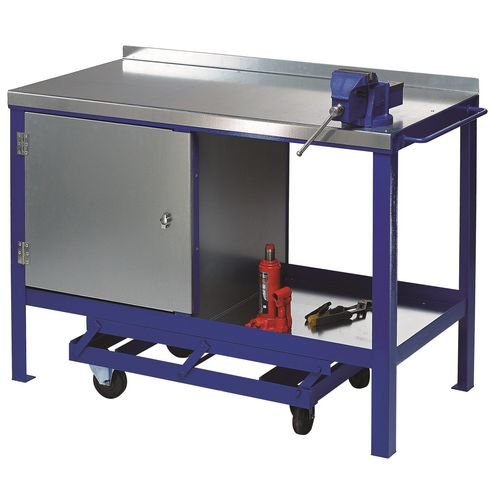 Heavy Duty Mobile Workbench 1200 X 750 With Cupboard