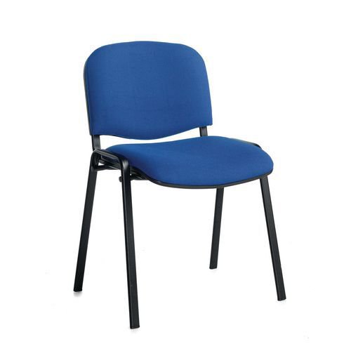 Stackable meeting/conference chairs with fabric upholstery and black frame