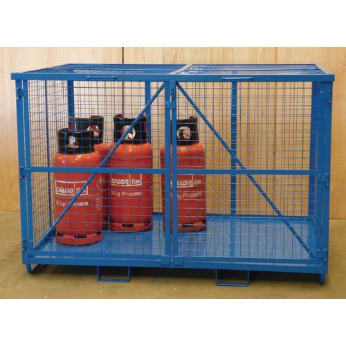 Security cage with a fork-lift base