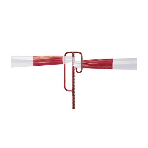 Steel post for barrier tape