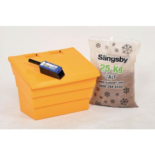 50L Basic salt and grit bin kit with 1 x 25kg bag of brown rock salt