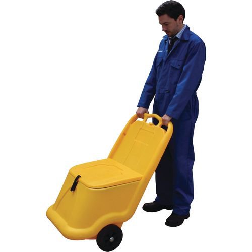 Mobile Salt and Grit Bin Kit Yellow 75L with De-icing Salt 399638