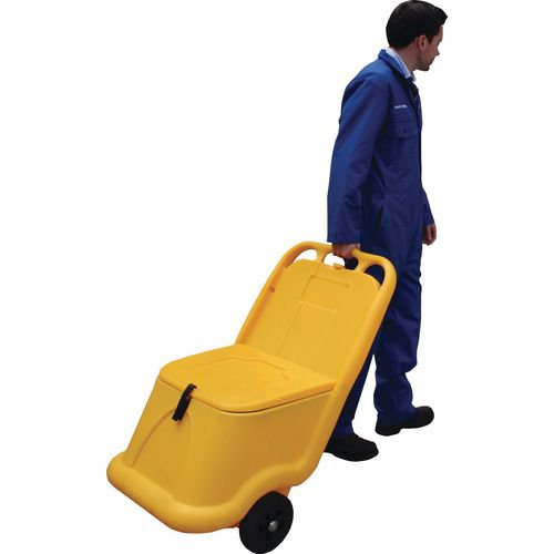 Mobile Salt and Grit Bin Kit Yellow 75L with De-icing Salt 399638