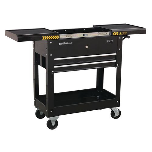 Tool & Parts Trolley 100Kg,Black - Sliding Top