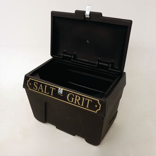 Victoriana Salt and Grit Bin without Hopper Feed with Hasp and Stapl 400L Black 399670