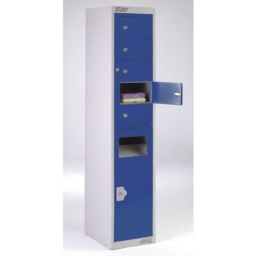 Combination Garment Collector / Dispenser Locker - Blue