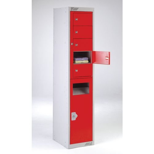 Combination Garment Collector / Dispenser Locker - Red