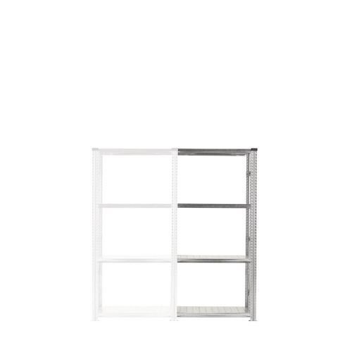 Zinc plated boltless shortspan shelving - Add-on bays with 4 shelf levels