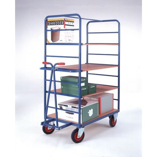 Closed shelf trolleys with rod infills