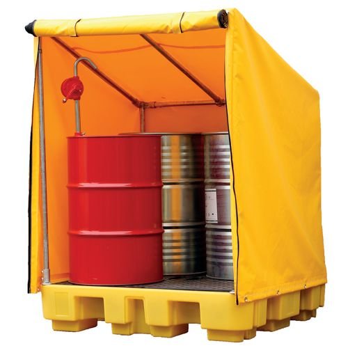 4 Drum Spill Pallet With Framed Cover (Self Assembly)