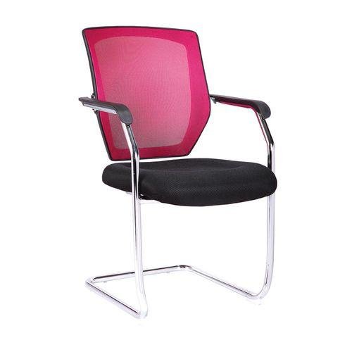 Coloured mesh back cantilever chair
