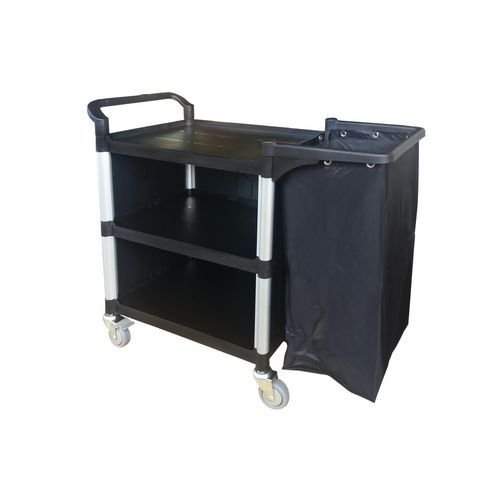 Plastic housekeeping trolleys with frames and bags