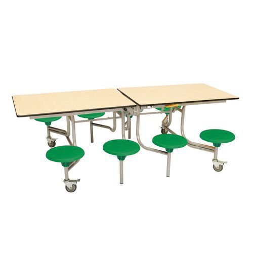 8 Seat rectangular mobile folding table and seats
