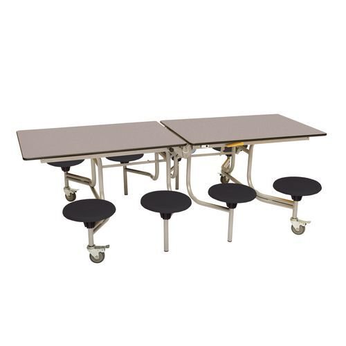 8 Seat rectangular mobile folding table and seats