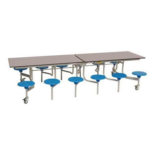 12 Seat rectangular mobile folding table/seats