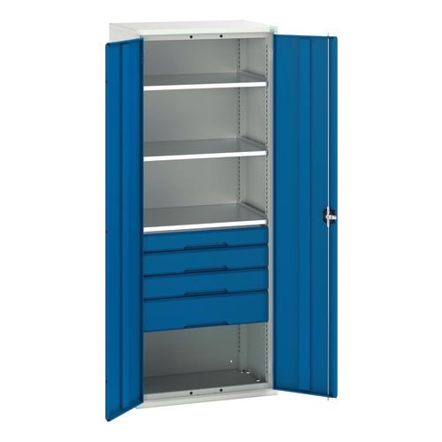 Kitted Cupboard 800 Wide 4 Drawers 3 Shelves