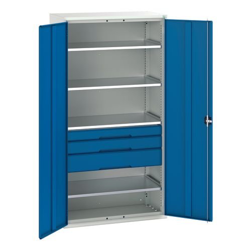 Kitted Cupboard 1050 Wide 3 Drawers 4 Shelves