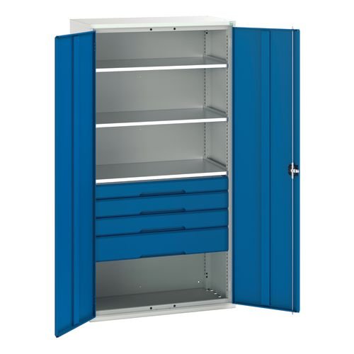 Kitted Cupboard 1050 Wide 4 Drawers 3 Shelves