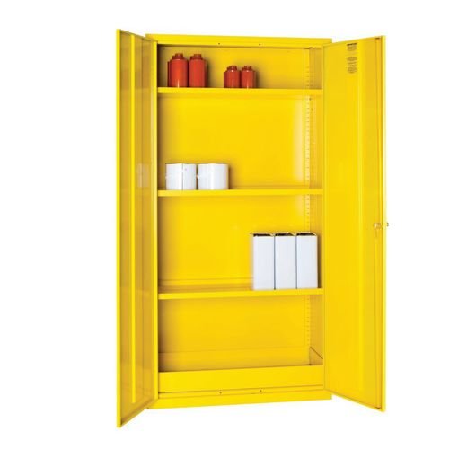 Dangerous Substance Cabinet Supplied With Ghs Labelling.  Three Adjustable Shelves. British Manufactured.