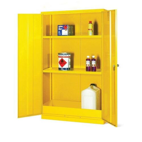 Dangerous Substance Cabinet Supplied With Ghs Labelling.  Two Adjustable Shelves. British Manufactured.