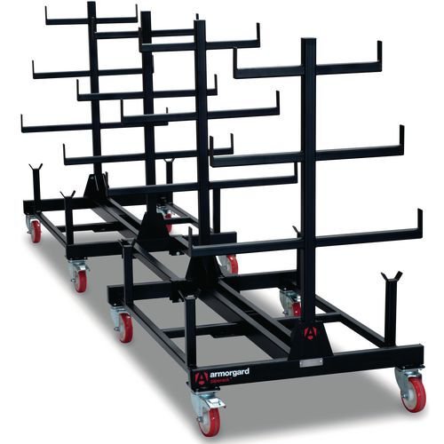 Pipe rack mobile storage unit linking kit