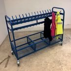 Cloakroom Trolleywith Mesh Storage - Blue