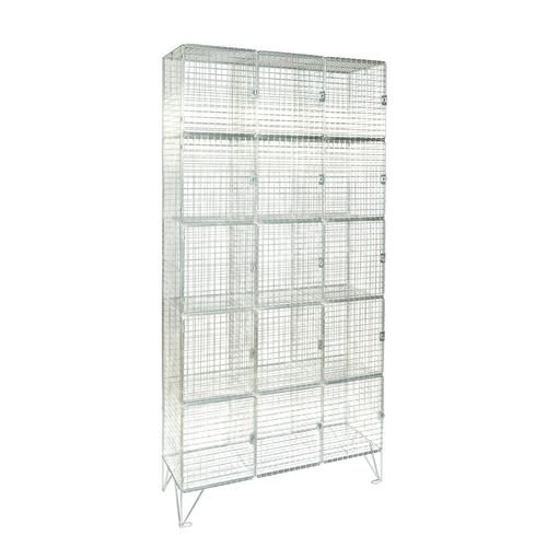 Locker - Wire Mesh 5 Door Nest Of 3  D:305mm