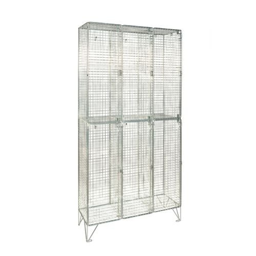 Locker - 6mm Dia. Wire Mesh 2 Door Nest Of 3 D:457mm