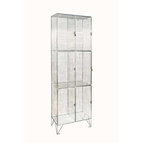 Locker  - 6mm Dia. Wire Mesh 3 Door Nest Of 2 D:305mm