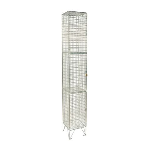 Locker  - 6mm Dia. Wire Mesh 3 Door Individual D:457mm
