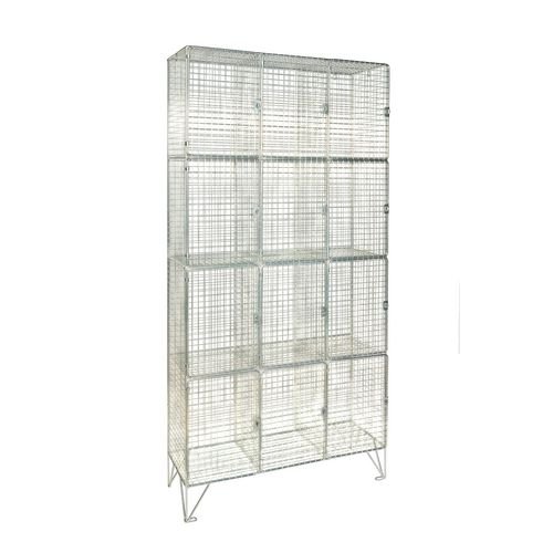 Locker - 6mm Dia. Wire Mesh 4 Door Nest Of 3 D:457mm