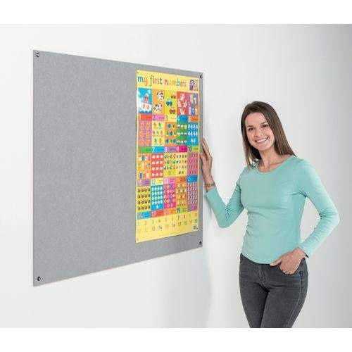 Eco-Colour® Frameless fire resistant office noticeboards - Grey