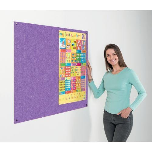 Eco-Colour® Frameless fire resistant office noticeboards - Purple