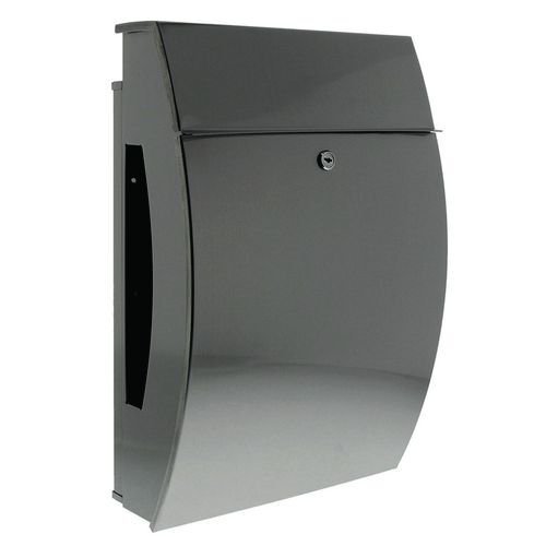 Stainless steel post box with newspaper holder