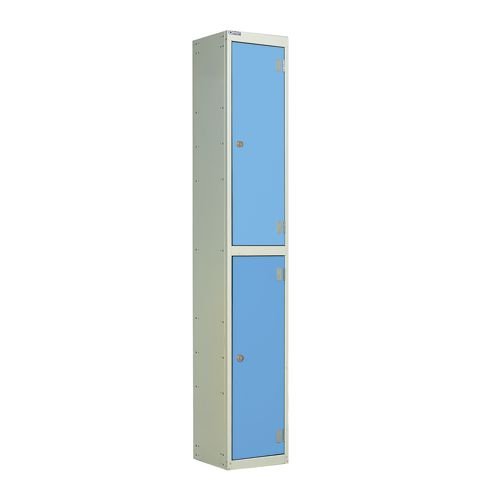 Laminate Door Lockers Light Blue Door  - Wet Area 1800.300.300 - 2 Compartment