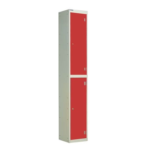 Laminate Door Lockers Red Door  - Wet Area 1800.300.300 - 2 Compartment