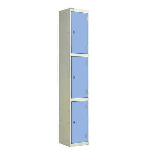 Laminate Door Lockers Light Blue Door  - Wet Area 1800.300.300 - 3 Compartment