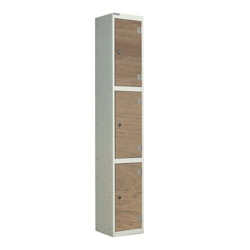 Laminate Door Lockers Oak Door  - Wet Area 1800.300.300 - 3 Compartment