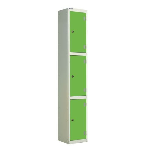 Laminate Door Lockers Green Door  - Wet Area 1800.300.300 - 3 Compartment
