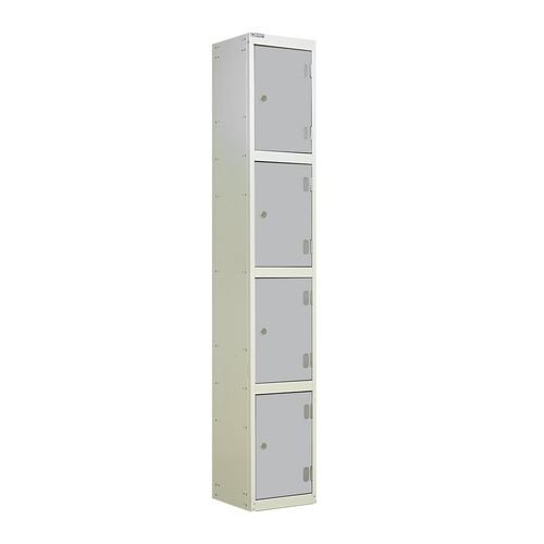 Laminate Door Lockers Light Grey Door  - Wet Area 1800.300.300 - 4 Compartment