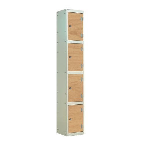 Laminate Door Lockers Oak Door  - Wet Area 1800.300.300 - 4 Compartment