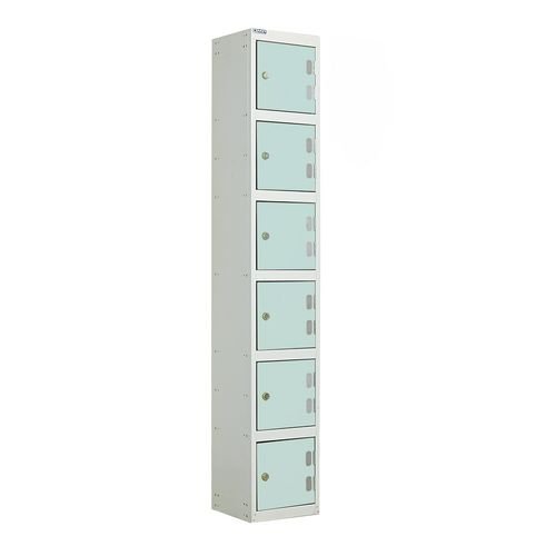 Laminate Door Lockers Light Green Door  - Wet Area 1800.300.300 - 6 Compartment