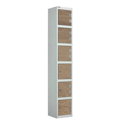 Laminate Door Lockers Oak Door  - Wet Area 1800.300.300 - 6 Compartment
