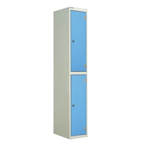 Laminate Door Lockers Light Blue Door  - Wet Area 1800.300.450 - 2 Compartment