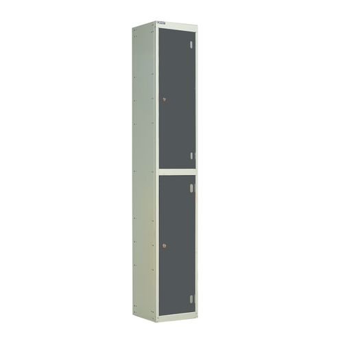 Laminate Door Lockers Dark Grey Door  - Wet Area 1800.300.450 - 2 Compartment