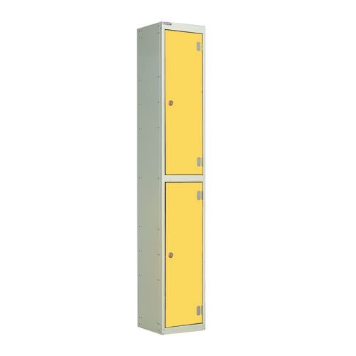 Laminate Door Lockers Yellow Door  - Wet Area 1800.300.450 - 2 Compartment